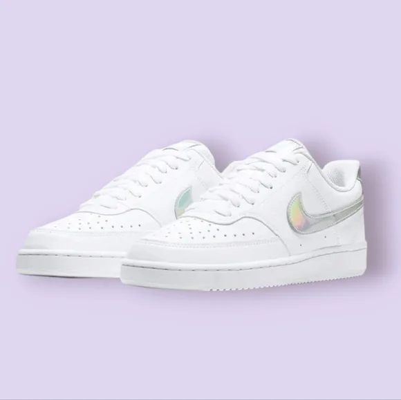 Nike - Court Vision Low White Multi Women's Sneakers - Picture 3 of 6